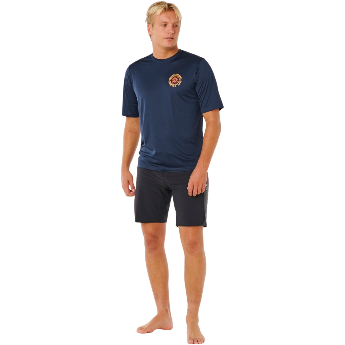 2026 Rip Curl Herre Pacific Rinse Surflite UPF Kortærmet Lycra-vest 16ZMRV - Dark Navy